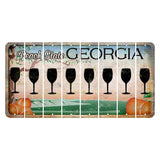 Georgia Peach State Cut License Plate Strips (Set of 8) Wine Glass