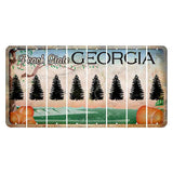 Georgia Peach State Cut License Plate Strips (Set of 8) Pine Tree