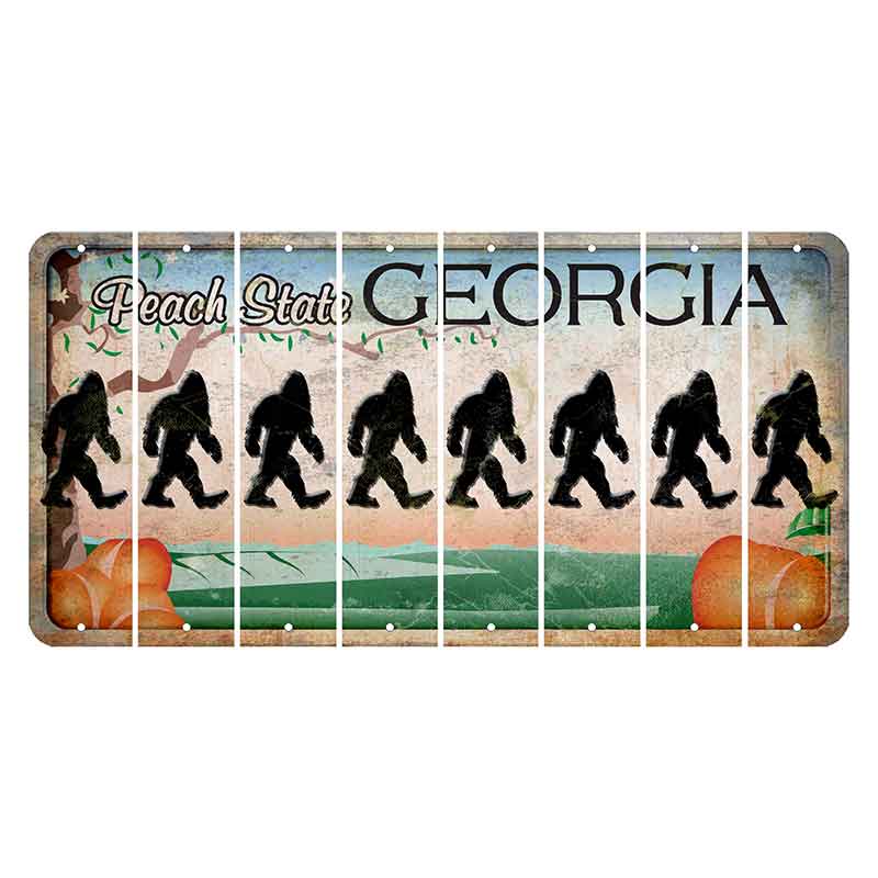 Georgia Peach State Cut License Plate Strips (Set of 8) Bigfoot