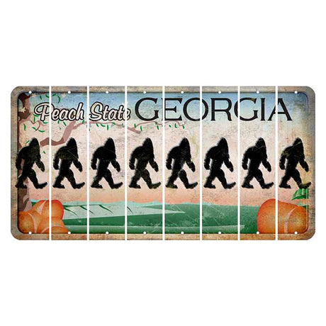 Georgia Peach State Cut License Plate Strips (Set of 8) Bigfoot