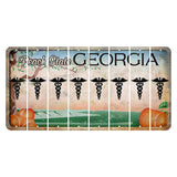 Georgia Peach State Cut License Plate Strips (Set of 8) Caduceus