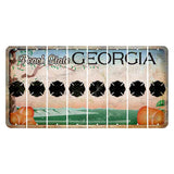 Georgia Peach State Cut License Plate Strips (Set of 8) Fire Badge
