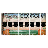 Georgia Peach State Cut License Plate Strips (Set of 8) Police Badge