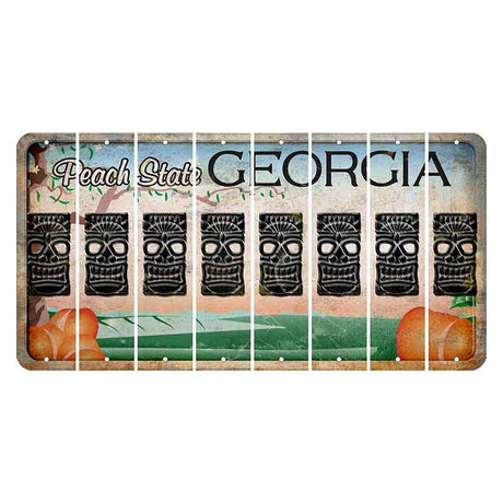 Georgia Peach State Cut License Plate Strips (Set of 8) Tiki