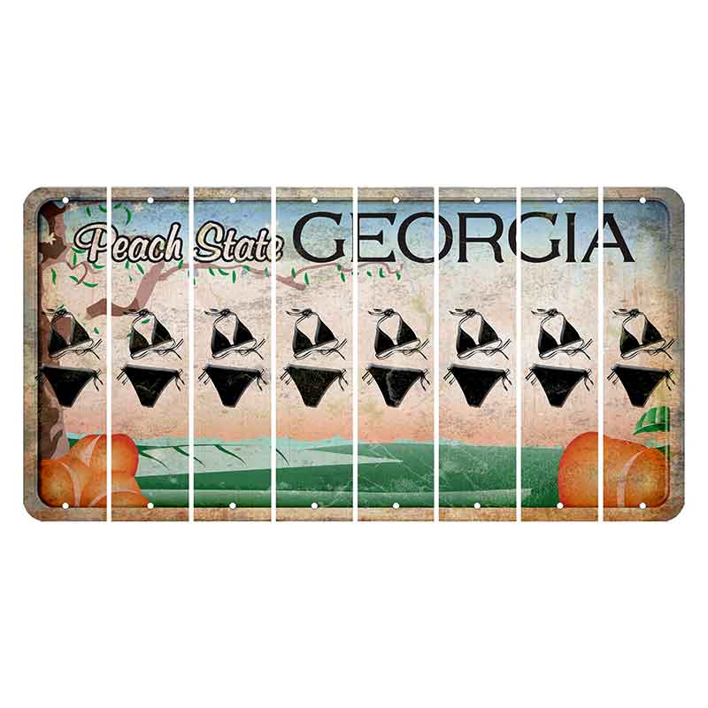 Georgia Peach State Cut License Plate Strips (Set of 8) Bikini
