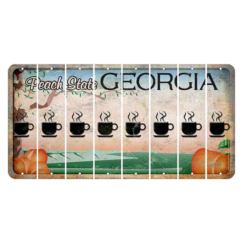 Georgia Peach State Cut License Plate Strips (Set of 8) Coffee Mug