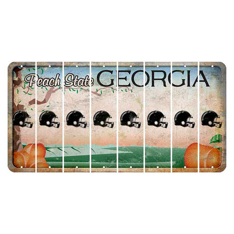 Georgia Peach State Cut License Plate Strips (Set of 8) Football Helmet