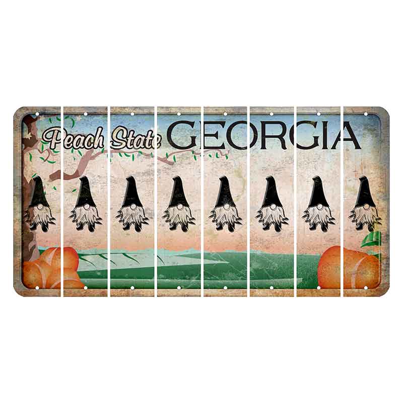 Georgia Peach State Cut License Plate Strips (Set of 8) Gnome