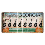 Georgia Peach State Cut License Plate Strips (Set of 8) Guitar
