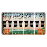 Georgia Peach State Cut License Plate Strips (Set of 8) Latte