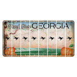 Georgia Peach State Cut License Plate Strips (Set of 8) Hummingbird