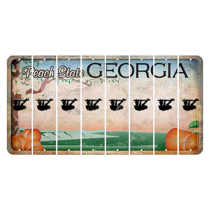 Georgia Peach State Cut License Plate Strips (Set of 8) Sloth