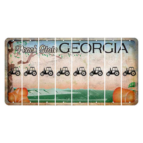 Georgia Peach State Cut License Plate Strips (Set of 8) Tractor