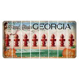 Georgia Peach State Cut License Plate Strips (Set of 8) Fire Hydrant