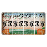 Georgia Peach State Cut License Plate Strips (Set of 8) Liberty Bell