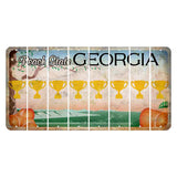 Georgia Peach State Cut License Plate Strips (Set of 8) Trophy