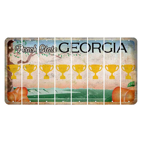 Georgia Peach State Cut License Plate Strips (Set of 8) Trophy