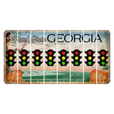 Georgia Peach State Cut License Plate Strips (Set of 8) Traffic Light