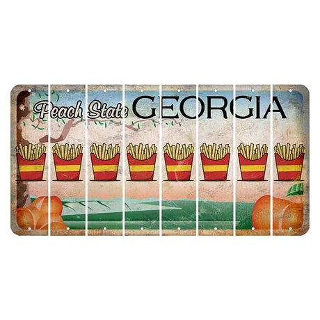 Georgia Peach State Cut License Plate Strips (Set of 8) French Fries