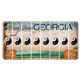 Georgia Peach State Cut License Plate Strips (Set of 8) Yin Yang
