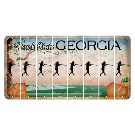 Georgia Peach State Cut License Plate Strips (Set of 8) Softball Batter
