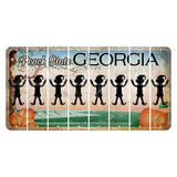 Georgia Peach State Cut License Plate Strips (Set of 8) Elf