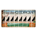 Georgia Peach State Cut License Plate Strips (Set of 8) Howling Wolf