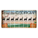 Georgia Peach State Cut License Plate Strips (Set of 8) Doe