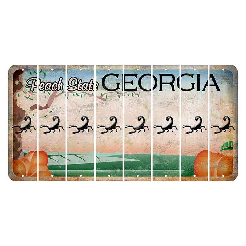 Georgia Peach State Cut License Plate Strips (Set of 8) Scorpion