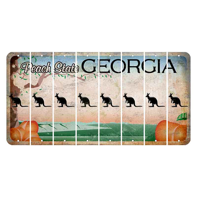 Georgia Peach State Cut License Plate Strips (Set of 8) Kangaroo