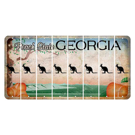 Georgia Peach State Cut License Plate Strips (Set of 8) Kangaroo