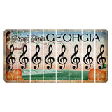 Georgia Peach State Cut License Plate Strips (Set of 8) Music Note