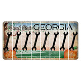 Georgia Peach State Cut License Plate Strips (Set of 8) Wrench