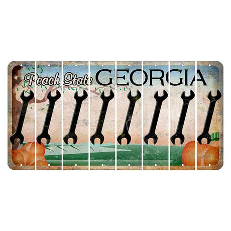 Georgia Peach State Cut License Plate Strips (Set of 8) Wrench
