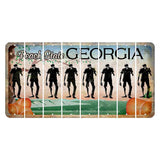 Georgia Peach State Cut License Plate Strips (Set of 8) Zombie