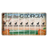 Georgia Peach State Cut License Plate Strips (Set of 8) Zodiac Sign - Aries