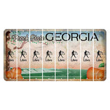 Georgia Peach State Cut License Plate Strips (Set of 8) Zodiac Sign - Libra