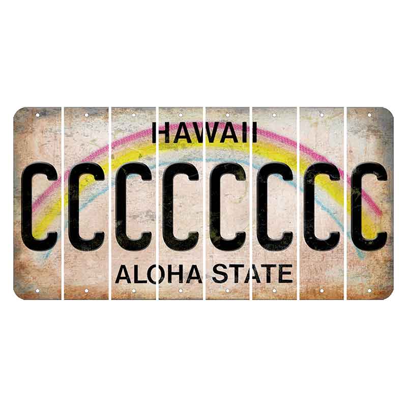 Hawaii Rainbow Cut License Plate Strips (Set of 8) C