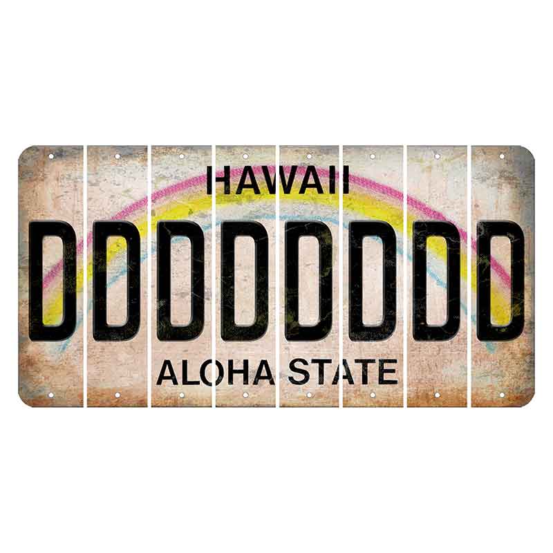 Hawaii Rainbow Cut License Plate Strips (Set of 8) D