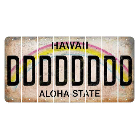 Hawaii Rainbow Cut License Plate Strips (Set of 8) D
