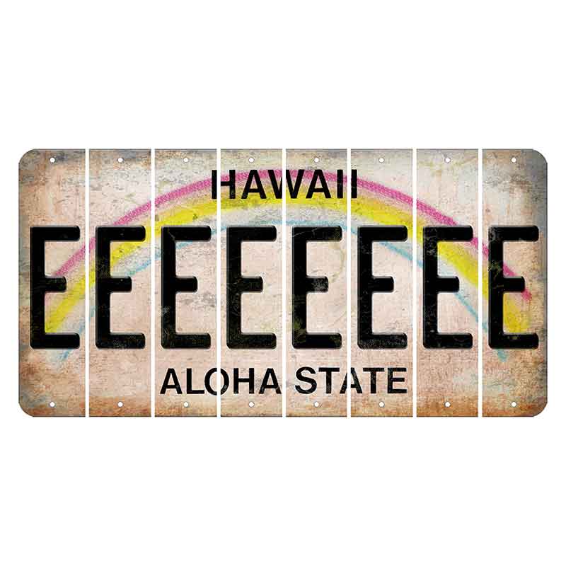 Hawaii Rainbow Cut License Plate Strips (Set of 8) E