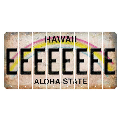 Hawaii Rainbow Cut License Plate Strips (Set of 8) E