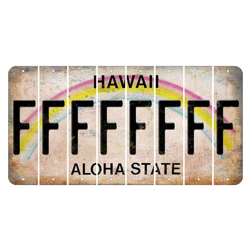 Hawaii Rainbow Cut License Plate Strips (Set of 8) F