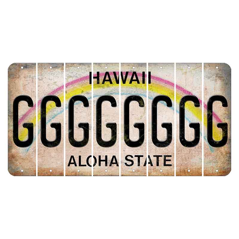 Hawaii Rainbow Cut License Plate Strips (Set of 8) G