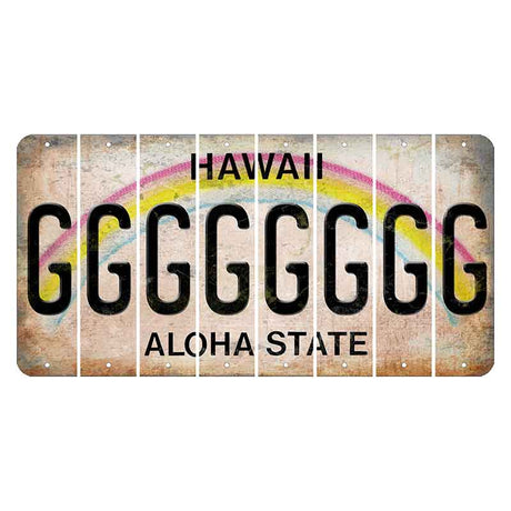Hawaii Rainbow Cut License Plate Strips (Set of 8) G