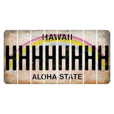 Hawaii Rainbow Cut License Plate Strips (Set of 8) H