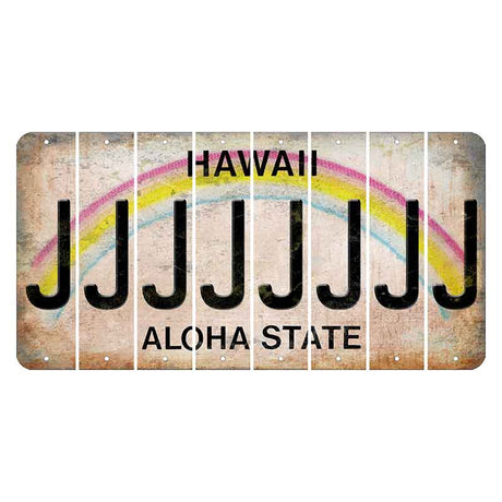 Hawaii Rainbow Cut License Plate Strips (Set of 8) J