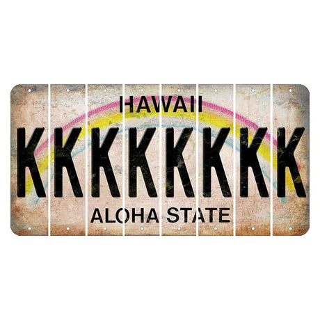 Hawaii Rainbow Cut License Plate Strips (Set of 8) K