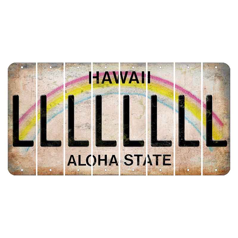 Hawaii Rainbow Cut License Plate Strips (Set of 8) L