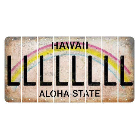 Hawaii Rainbow Cut License Plate Strips (Set of 8) L